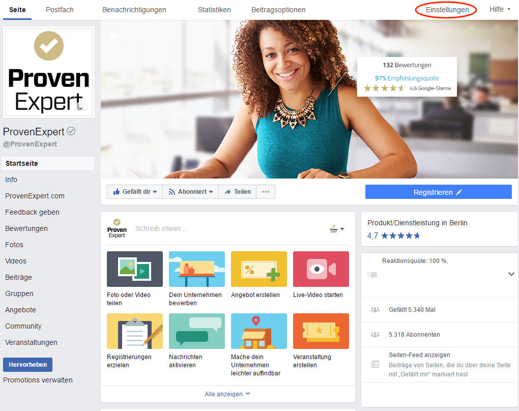 NEU: Das ProvenExpert-Bewertungs-Widget
für Facebook